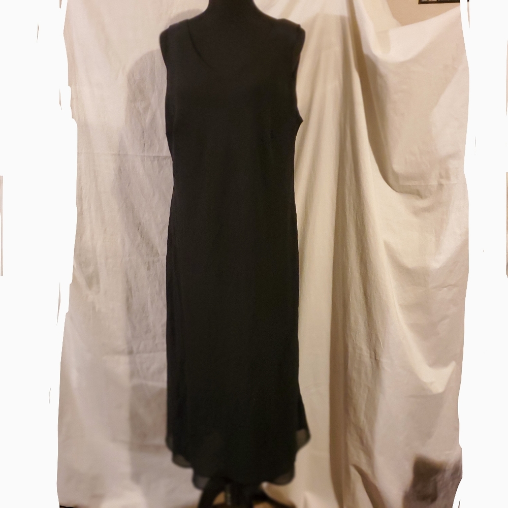 Vintage Onyx Nite Plu Size Lined Chiffon Sleeveless Maxi Dress Gown 20W